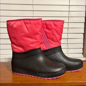 Wonder Nation Girl’s Pink and Black Sparkle Winter Boots